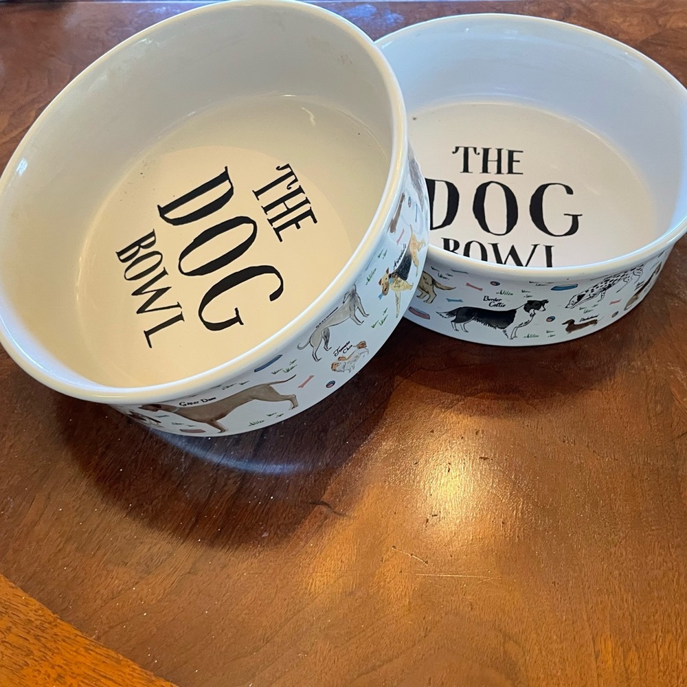 Milly Green designed in Britain Set of Two dog bowls